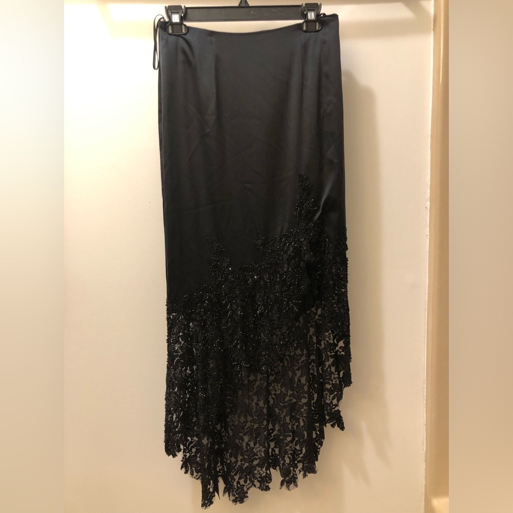 CACHÉ silk beaded skirt